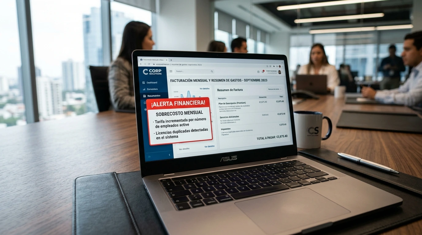 Sobrecostos mensuales por licencias de software genérico
